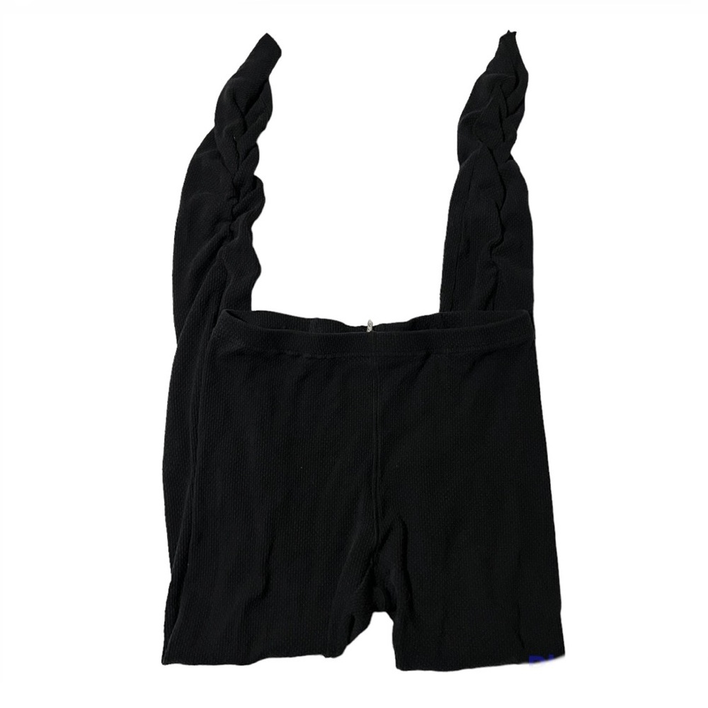 Free People Black Textured Jumpsuit